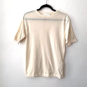 Moussy Vintage T-shirt Ivory Cotton Crew Neck Short Sleeves Pullover Women's XS